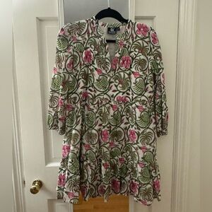 Madison Mathew’s Floral Patterned Dress with Pink and Green Design